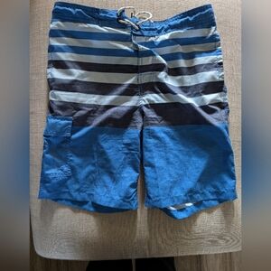 Mens Swim‎ Trunks blue striped size M